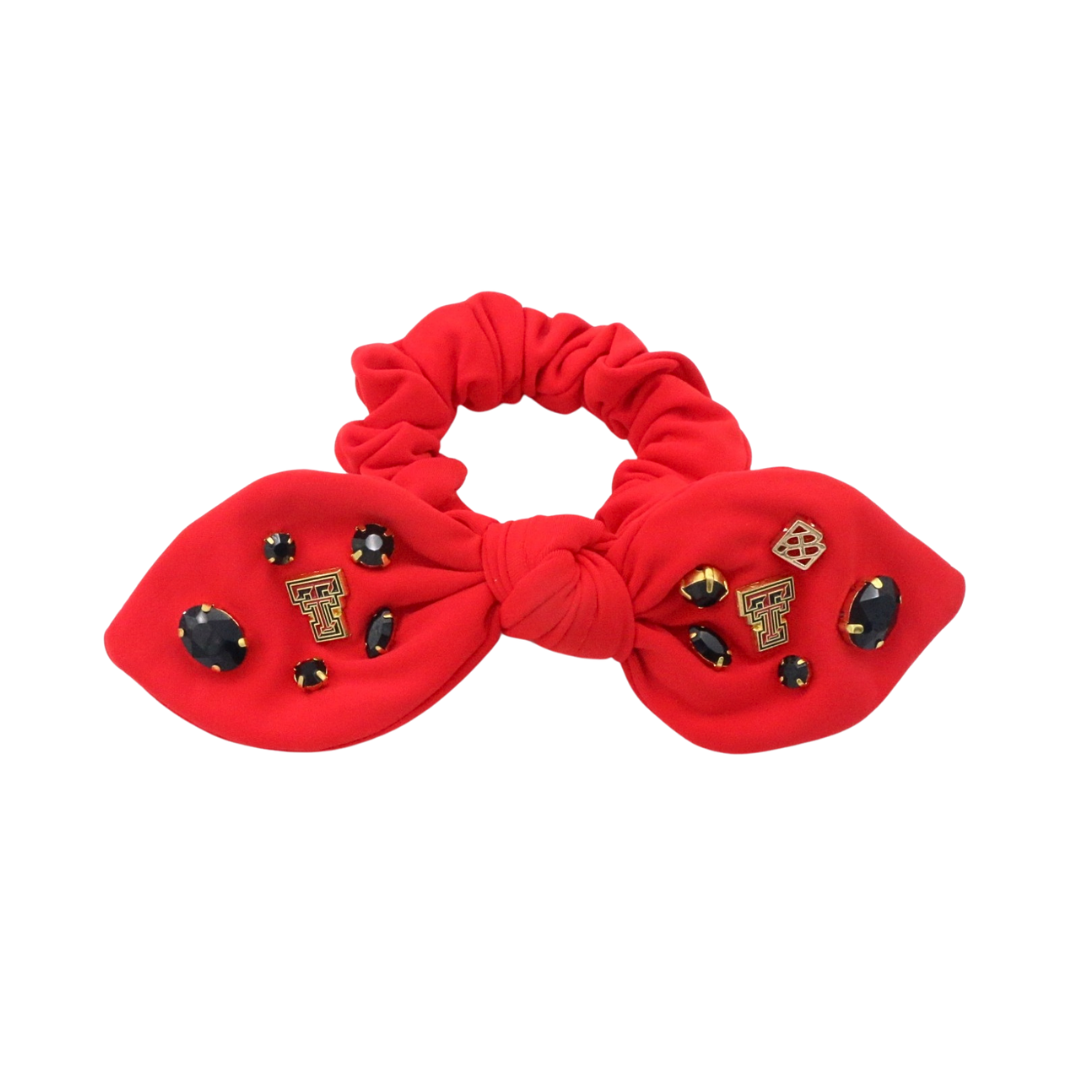 Texas Tech Red Logo Bow Scrunchie