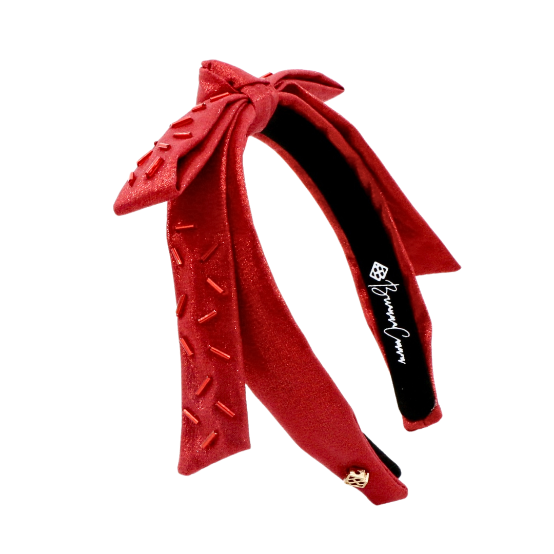 Thin Red Sprinkles Ribbon Bow Headband