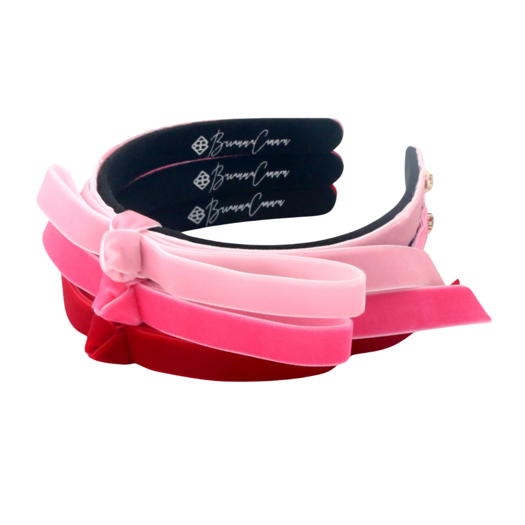 Thin Light Pink Ribbon Bow Headband
