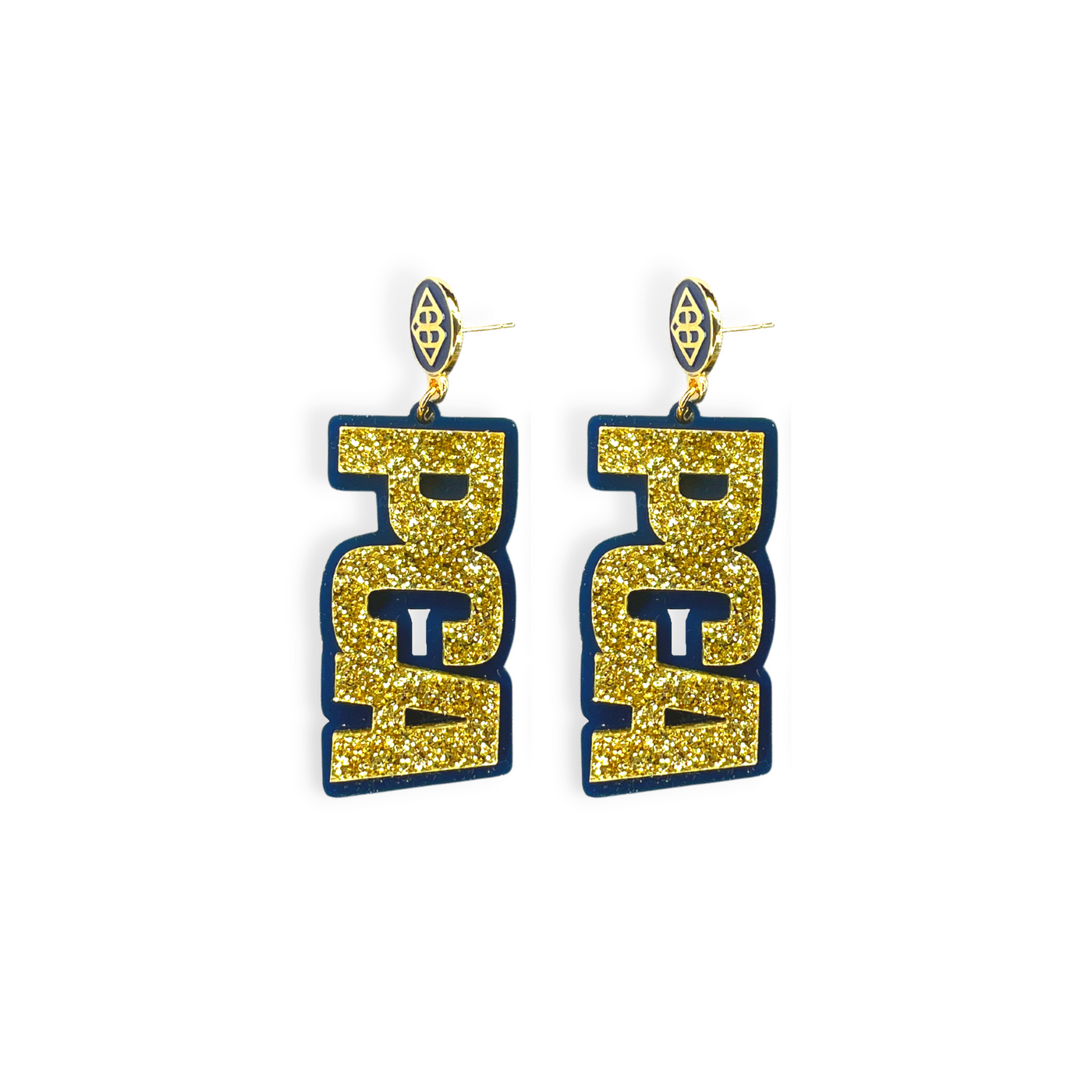 Gold & Navy PCA Earrings