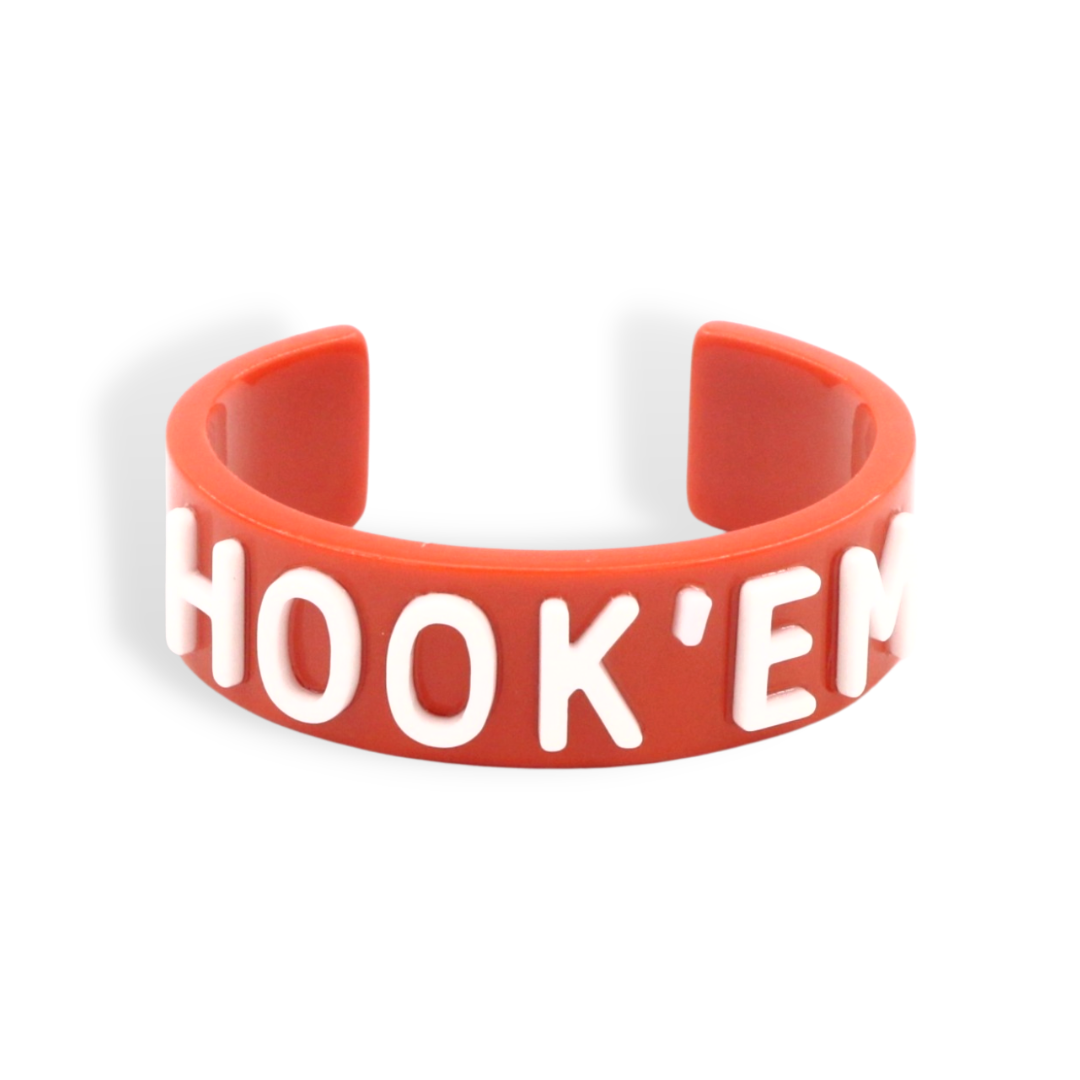 Texas Burnt Orange HOOK'EM Cuff