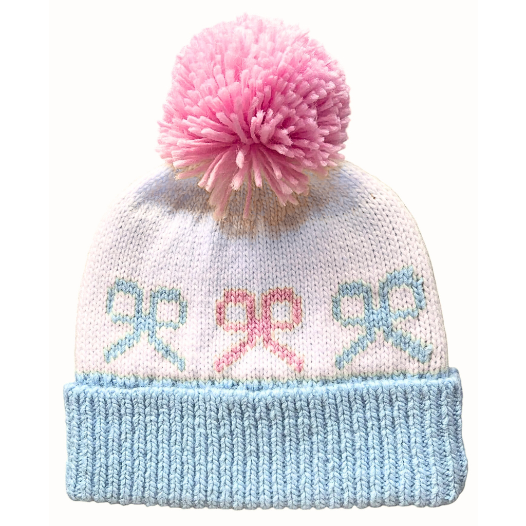 NEW Brianna Cannon Blue & Pink Knitted Bow Beanie Sequin Snowflakes Sweatpants - Mint Green Holiday Sweatpants  main image 2