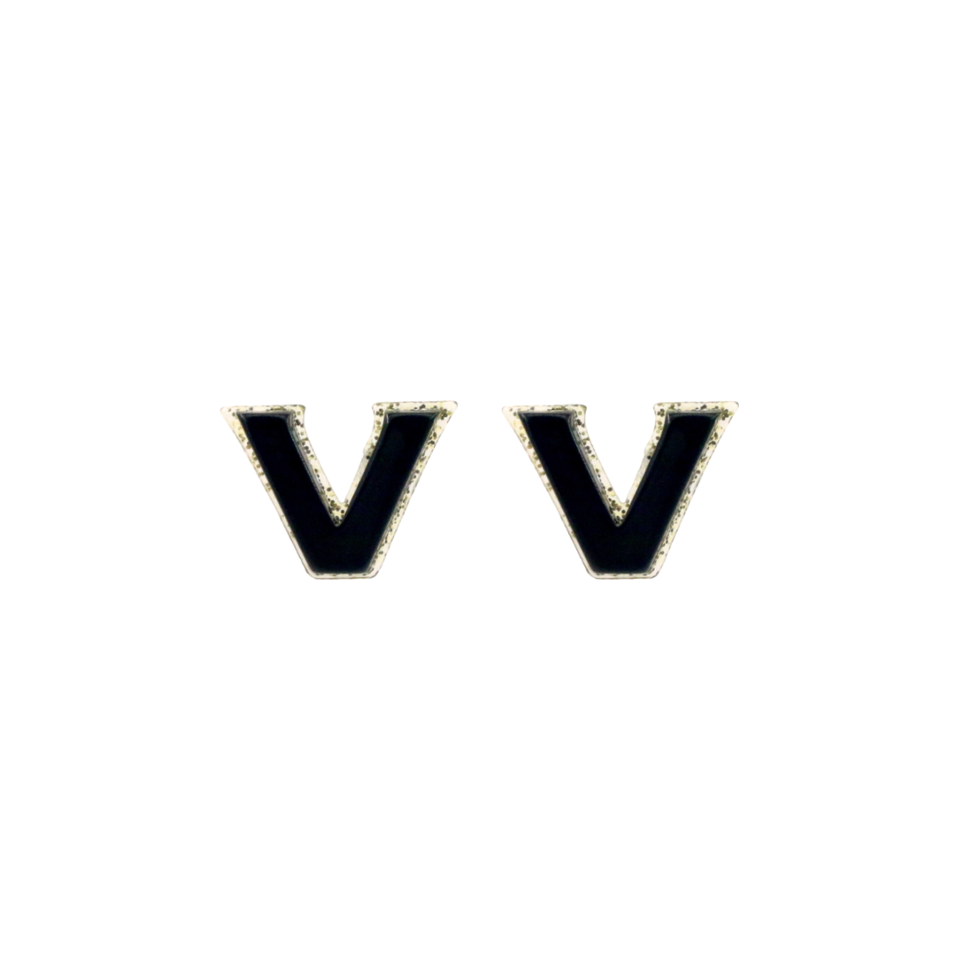 Vanderbilt Black Logo Studs