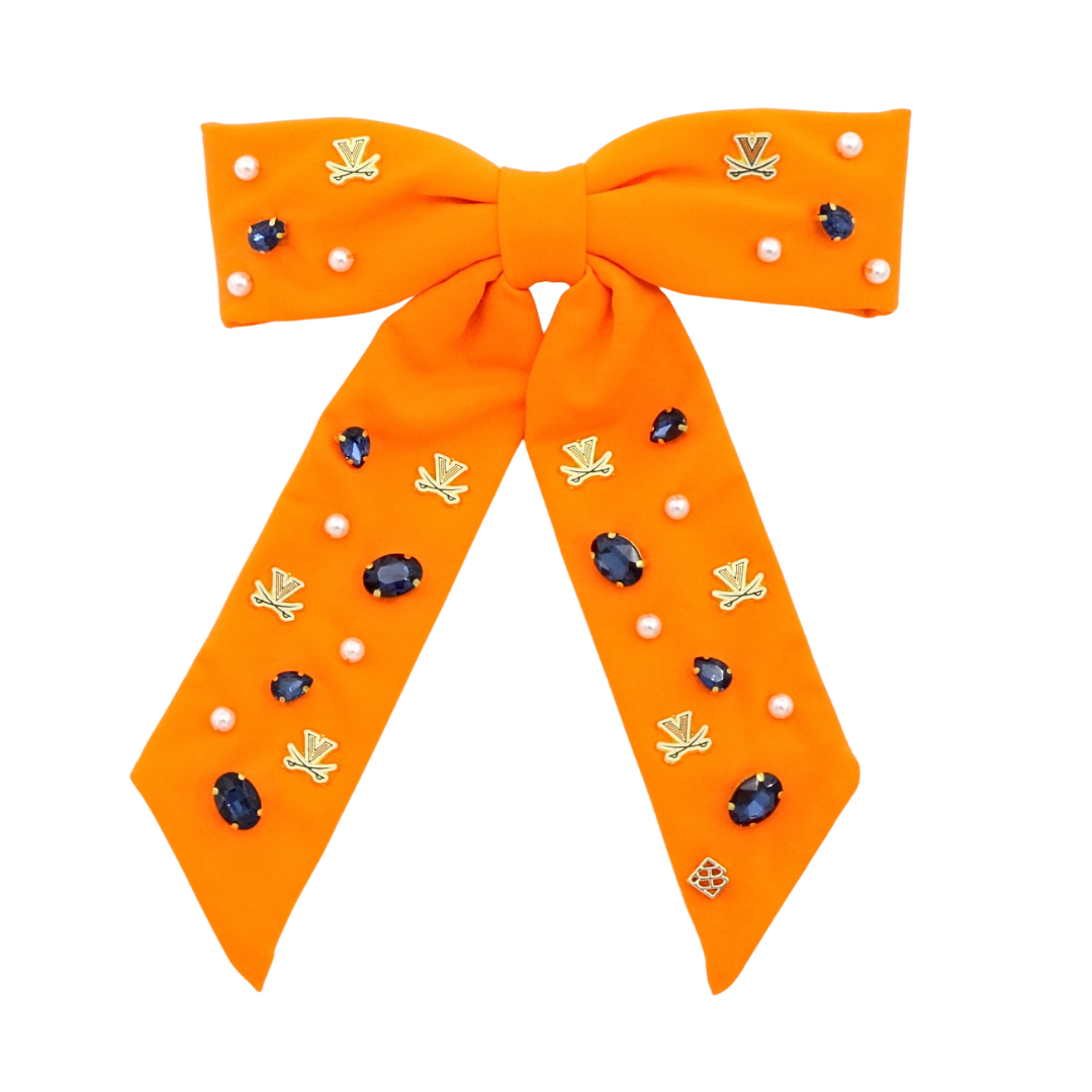 University of Virginia Orange Bow Barrette