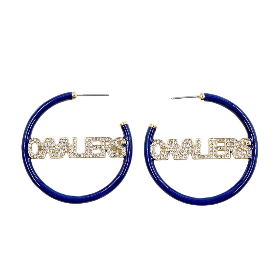 Virginia Navy Pavé Hoop Earrings