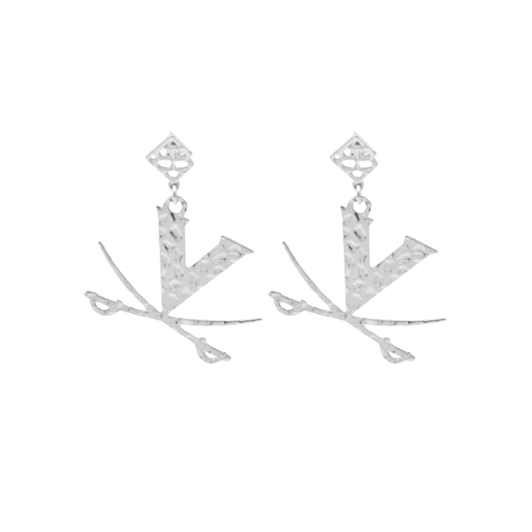 Virginia Silver Logo Earring with BC Logo