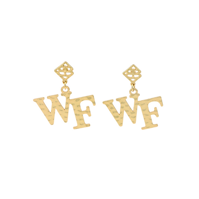 Gold Wake Forest Logo Earring with BC Logo