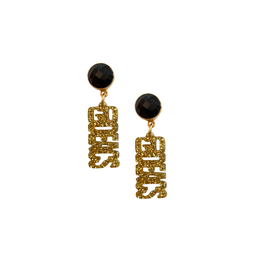 Wake Forest Mini Gold Glitter GO DEACS Earrings