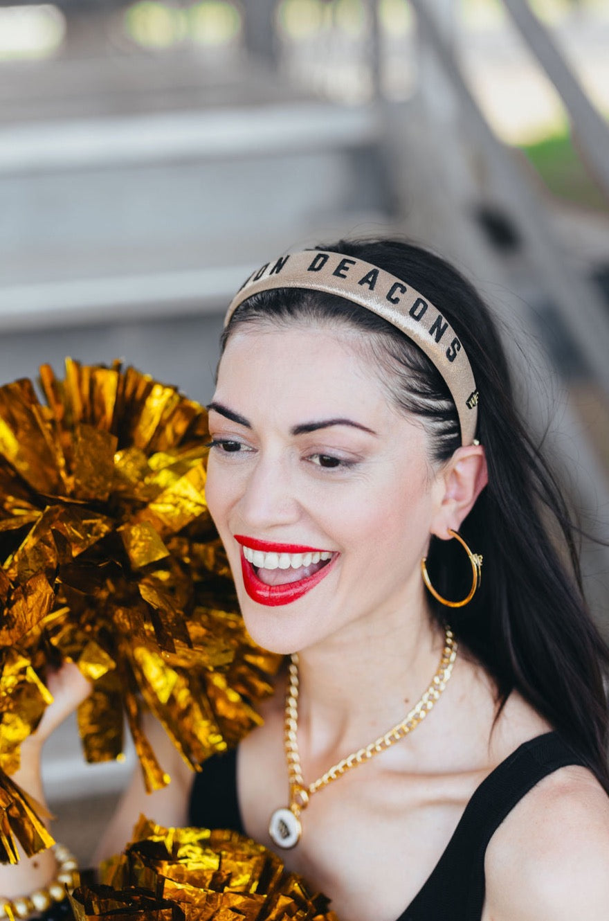 Wake Forest Gold Thin Embroidered Headband