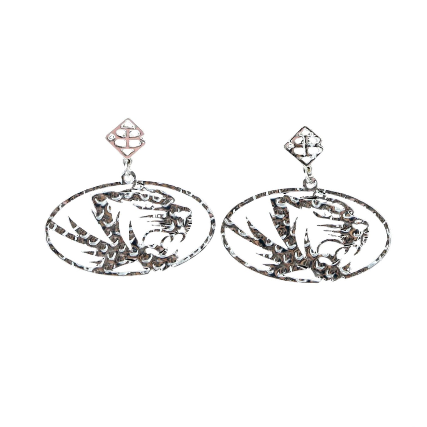 Mizzou Silver Logo Earring with BC Logo