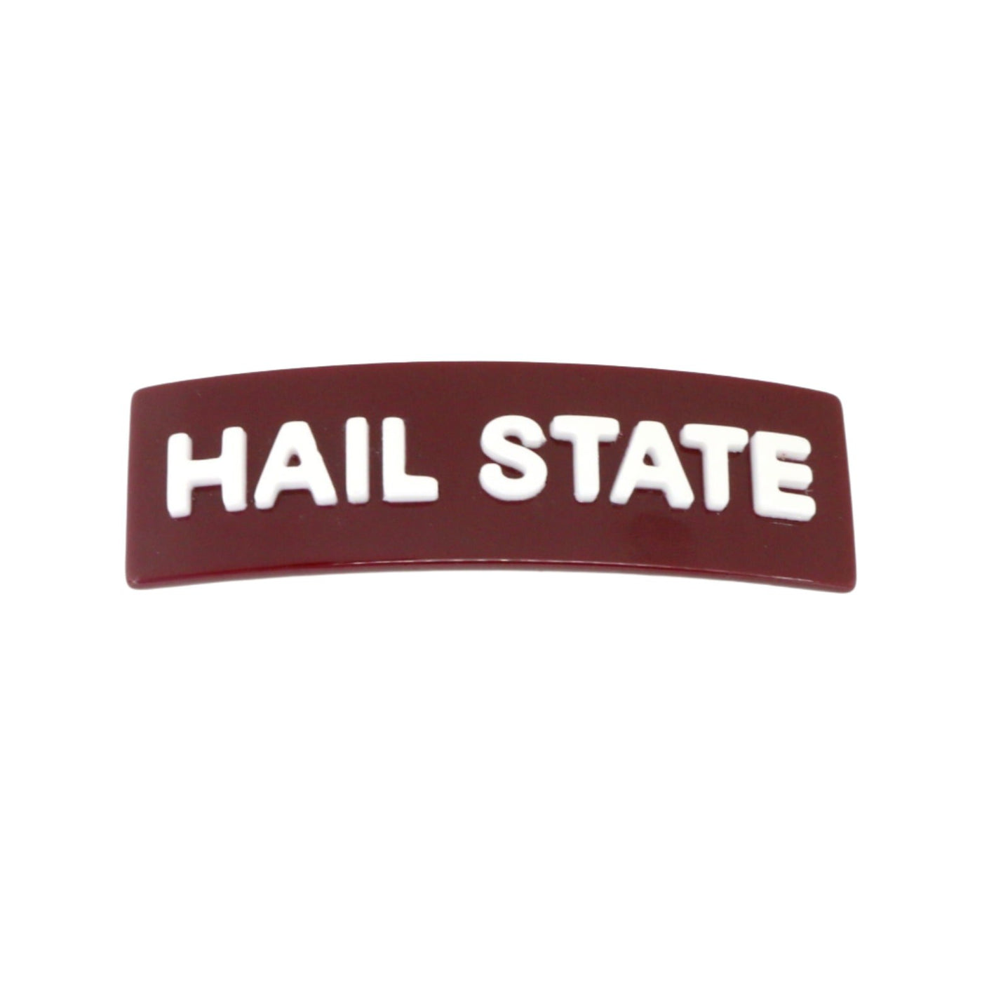 Mississippi State Maroon HAIL STATE Rectangle Barrette Clip