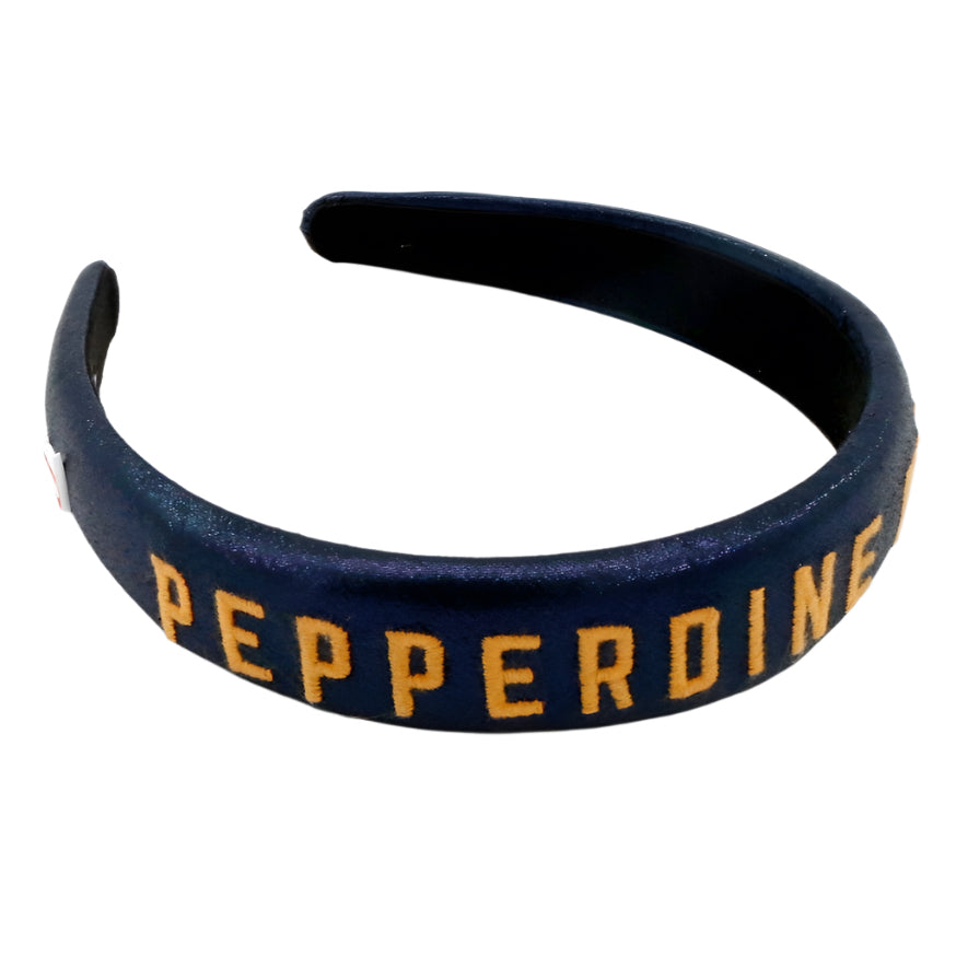 Pepperdine Navy Thin Embroidered Headband