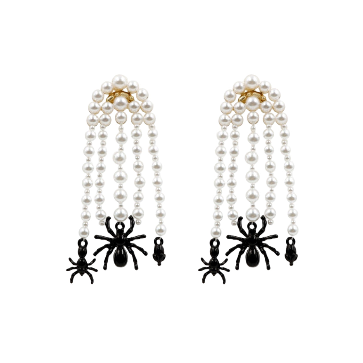 Pearl Spider Web Earrings