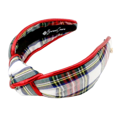 White Tartan Plaid Headband