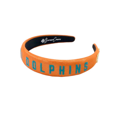 Miami Dolphins Thin Embroidered Headband