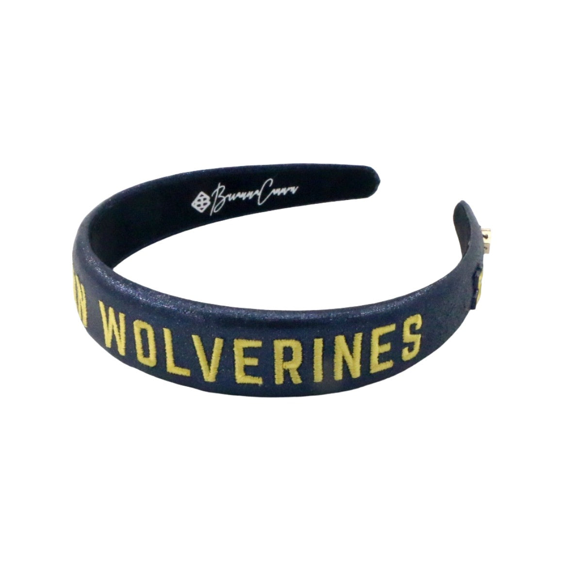 Michigan Navy Thin Embroidered Headband