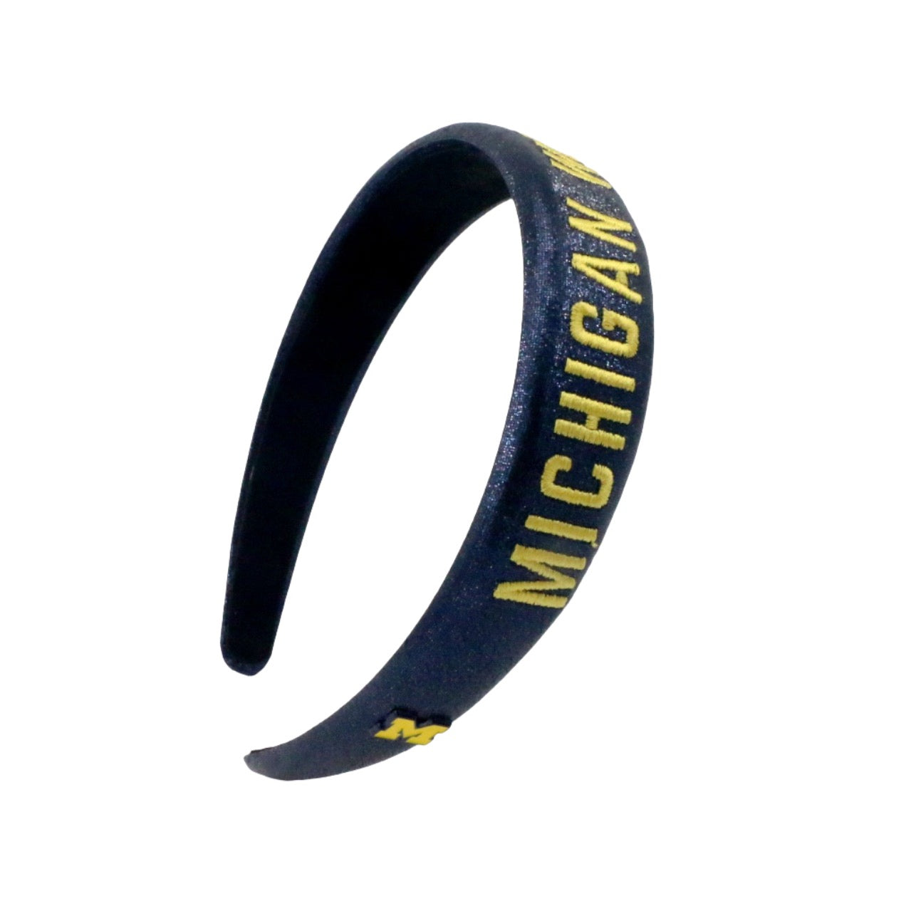 Michigan Navy Thin Embroidered Headband