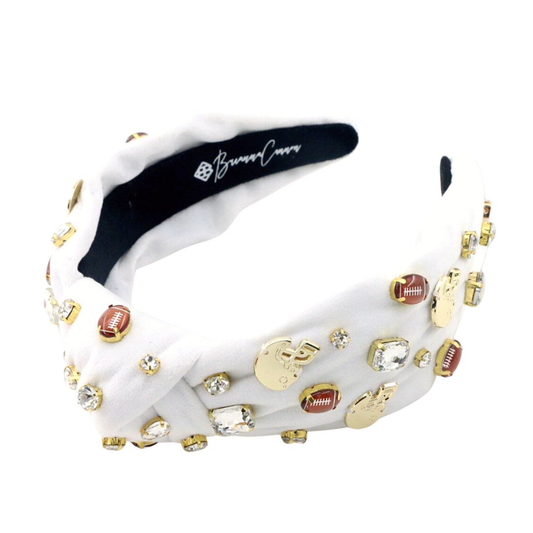 Fan Gear Football Headband in White