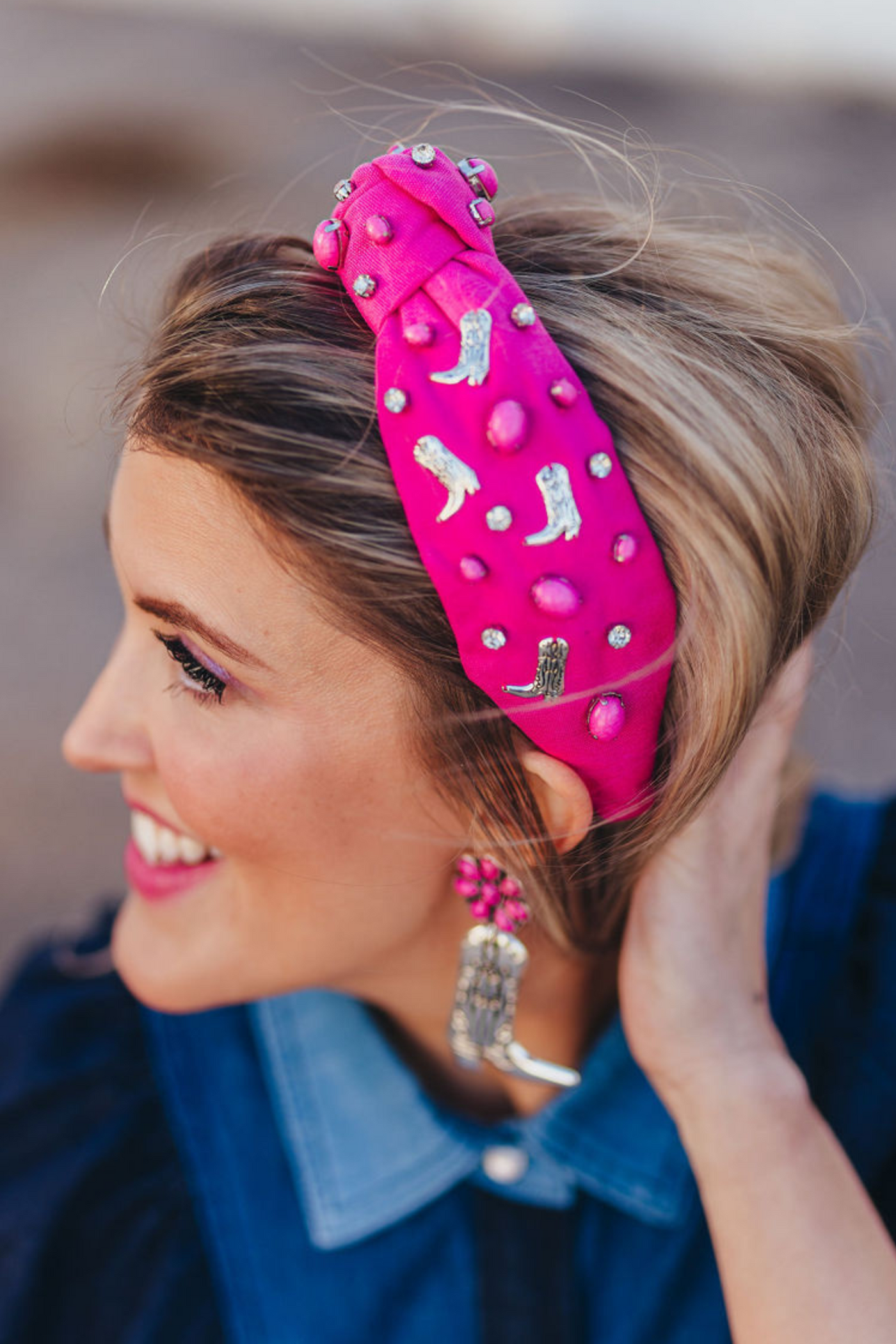 Let's Go Girls Pink Boot Headband