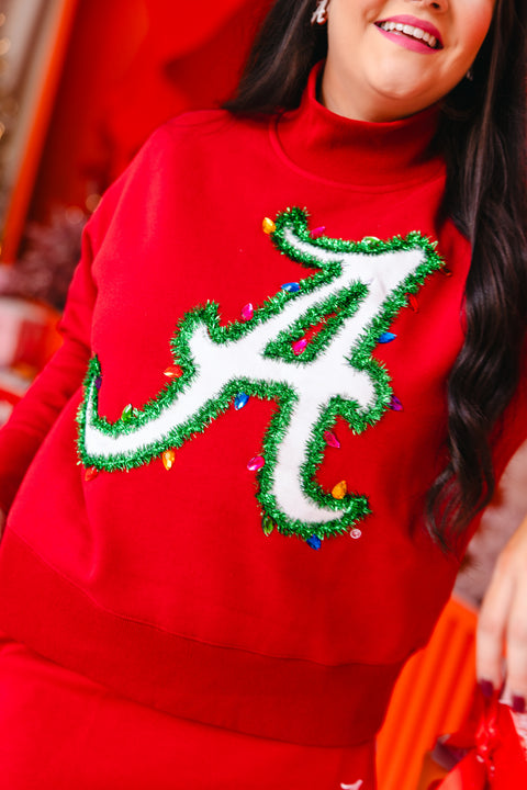 Alabama Christmas Lights Mock Neck Sweatshirt