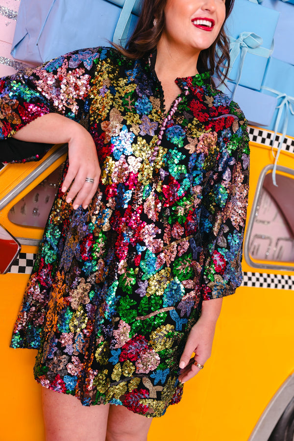 BC Caftan - Midnight Garden Sequin