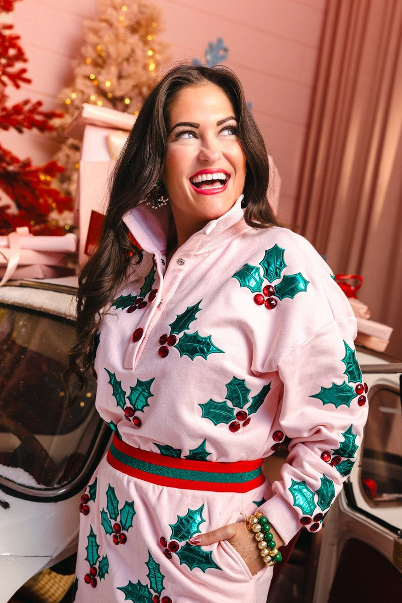 Holly Jolly Pink Sweatshirt - Brianna Cannon Christmas 2026 (3I1A2220)