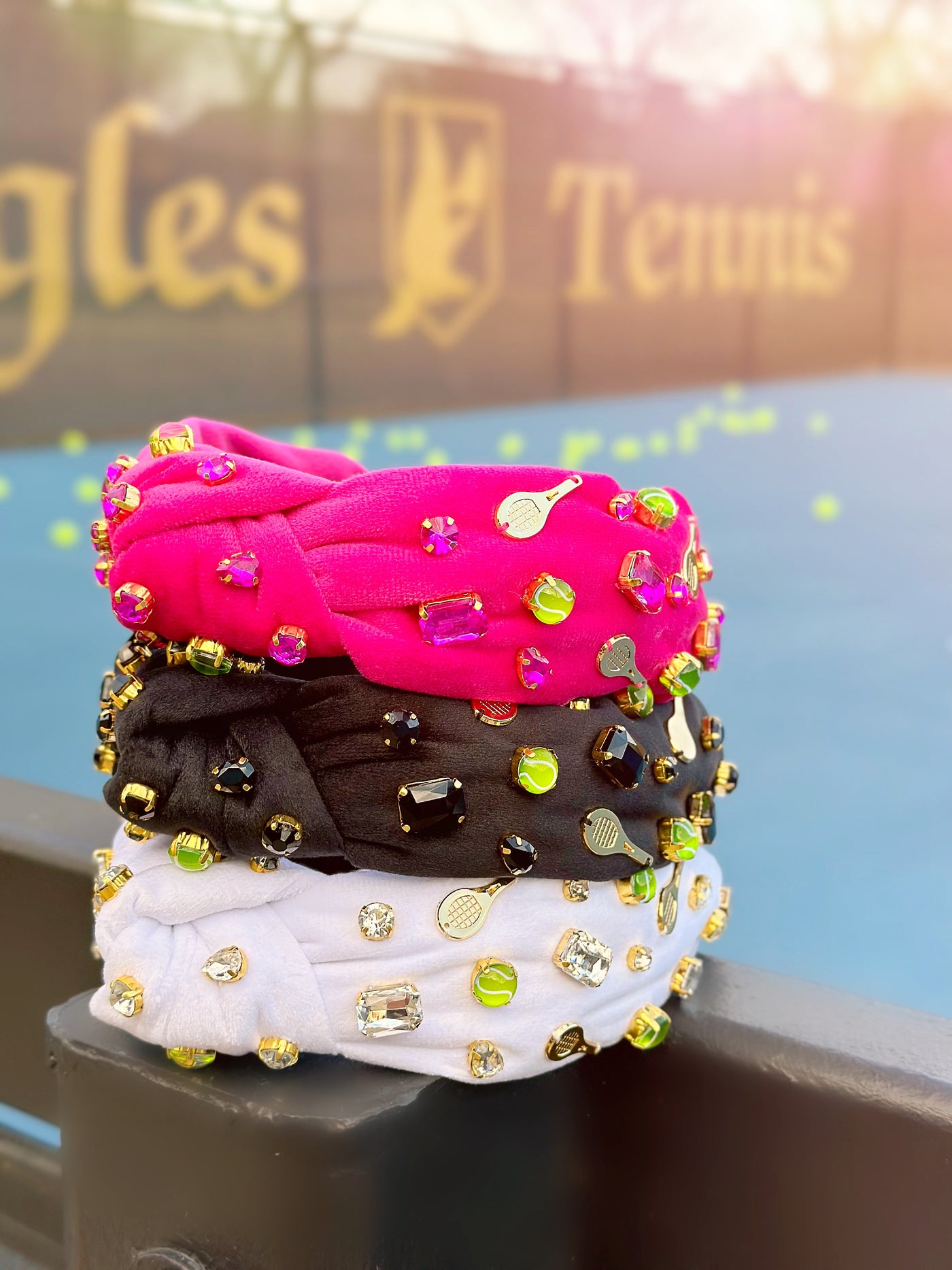 Fan Gear Tennis Headband in Hot Pink
