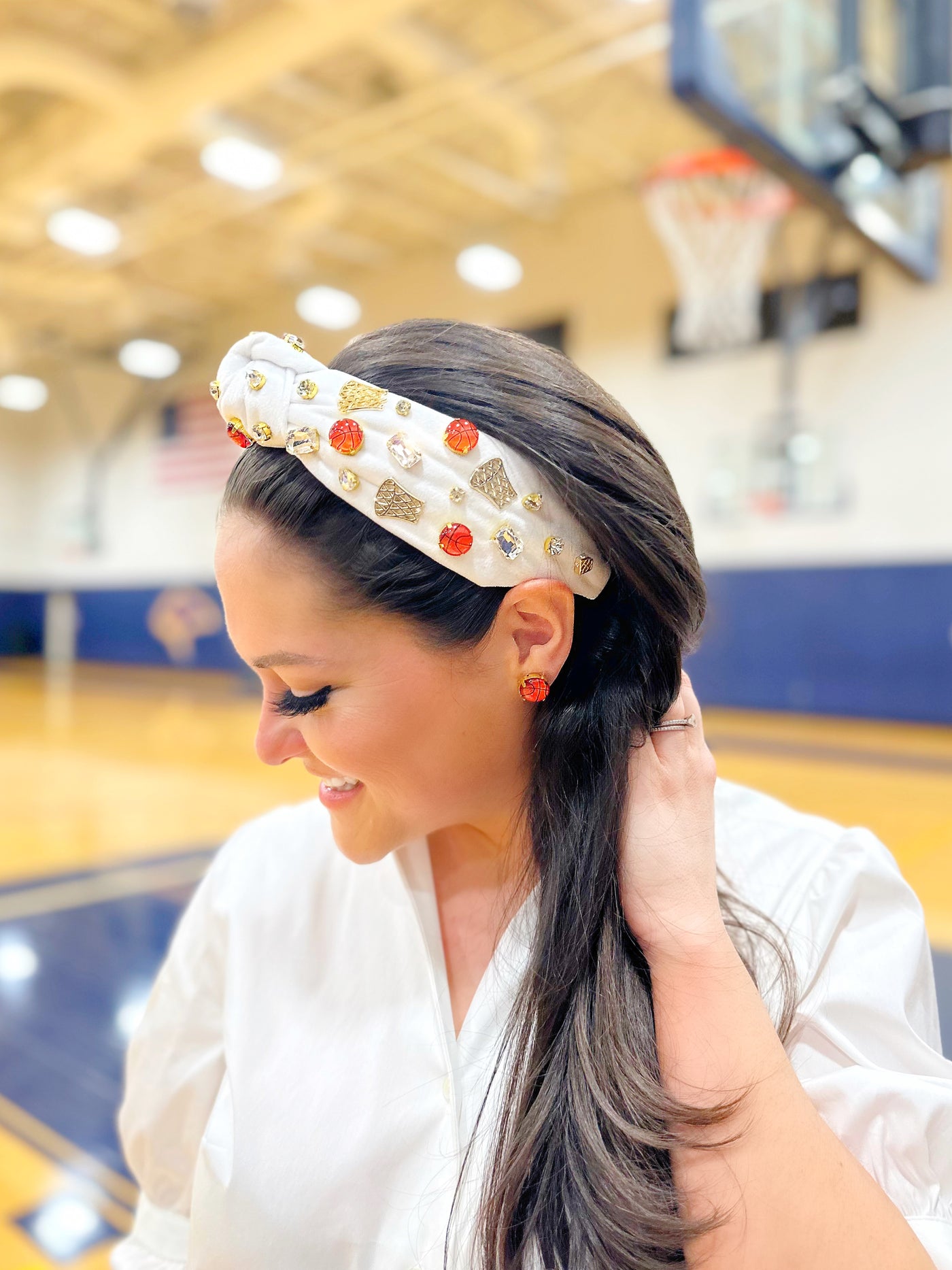 Fan Gear Basketball Headband in White