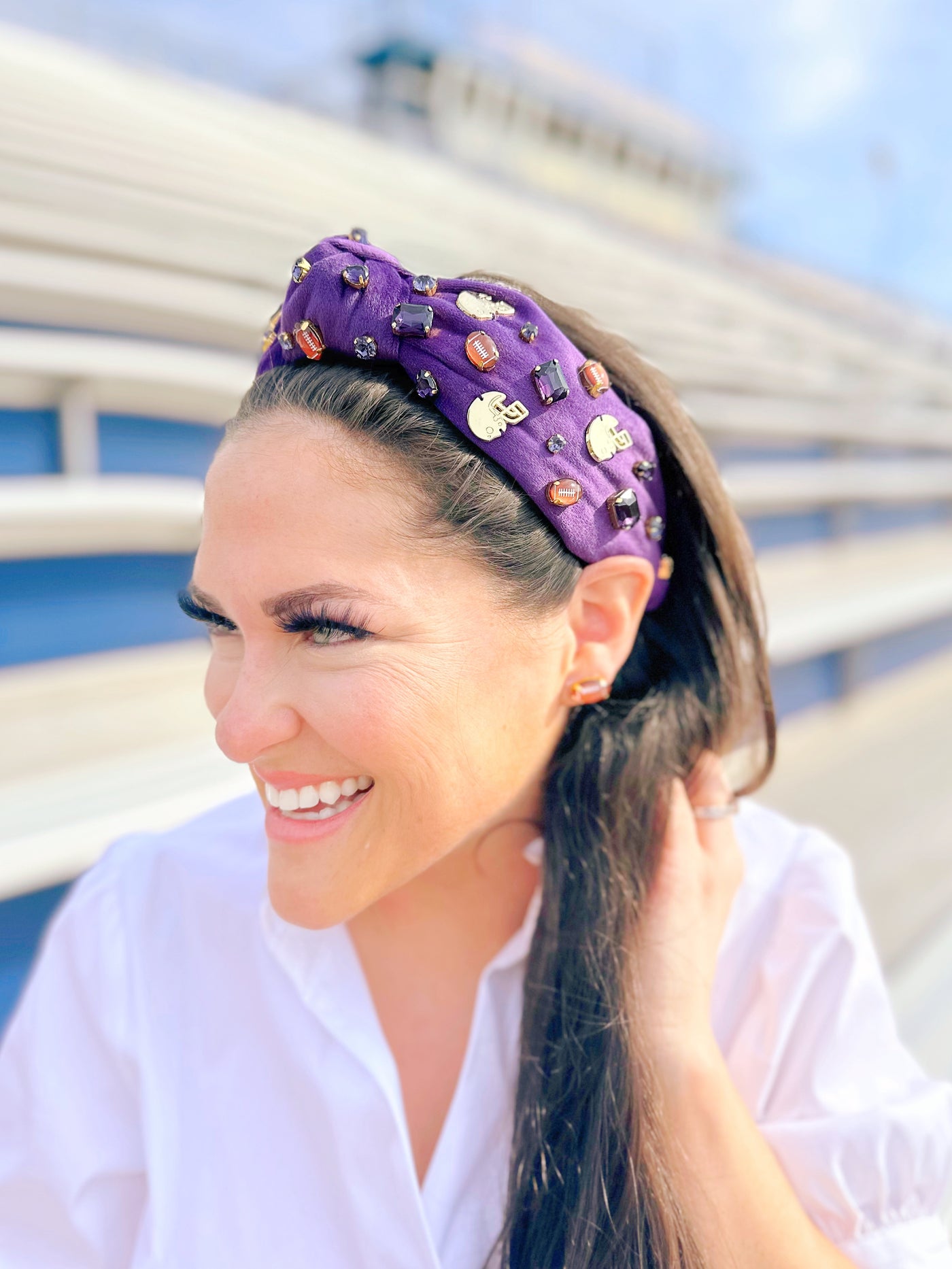 Fan Gear Football Headband in Purple