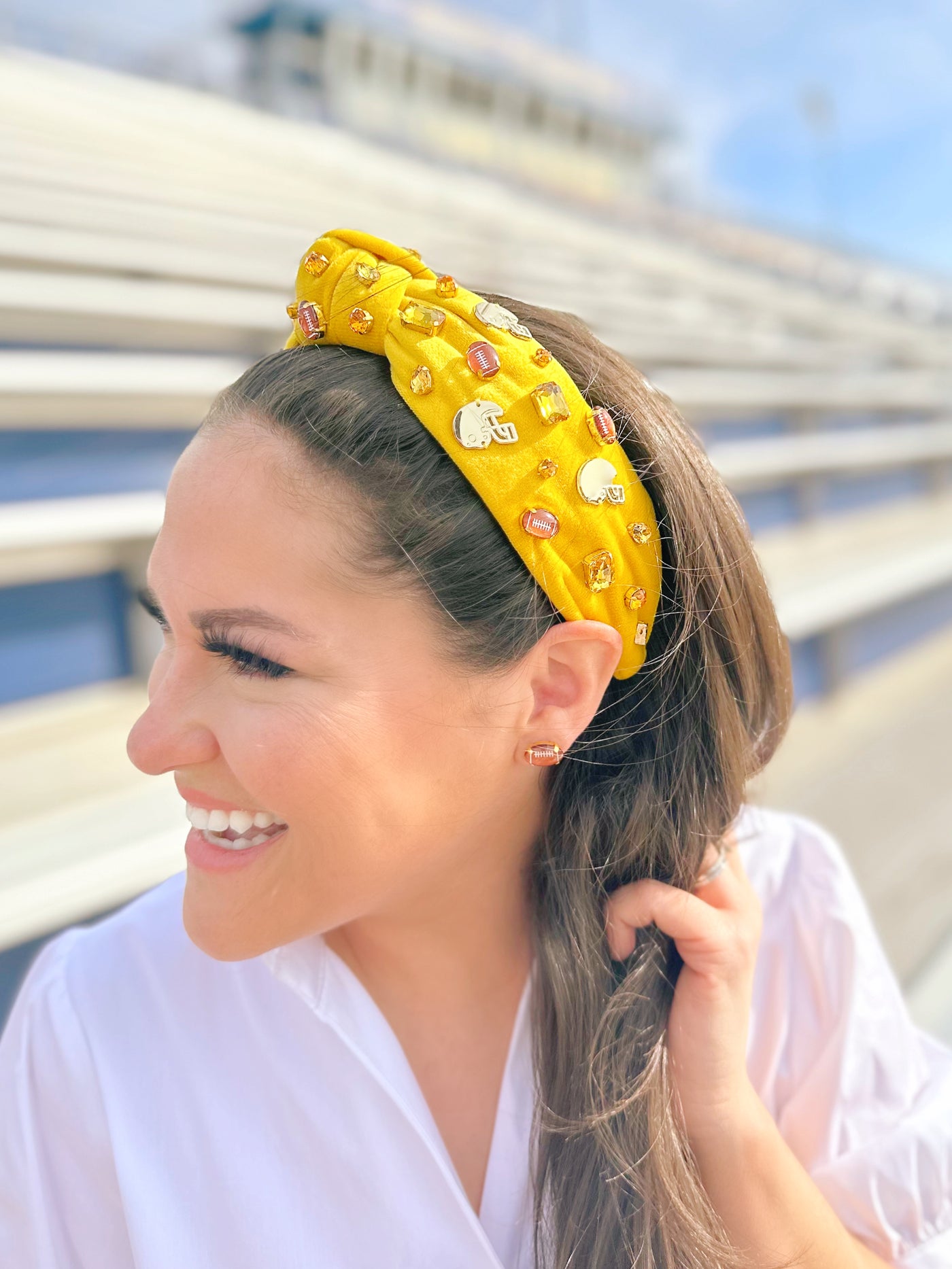 Fan Gear Football Headband in Athletic Gold