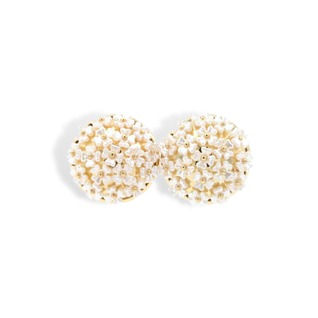 Bouquet Button Stud in Ivory