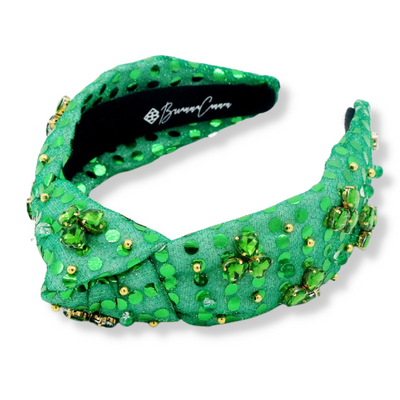 Green Crystal Shamrock Headband