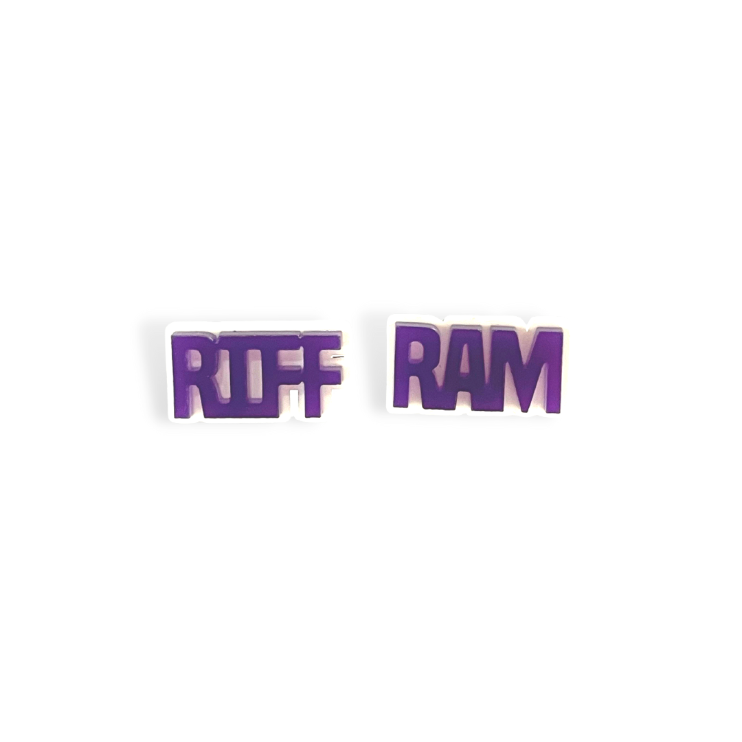 Purple and White RIFF RAM Studs