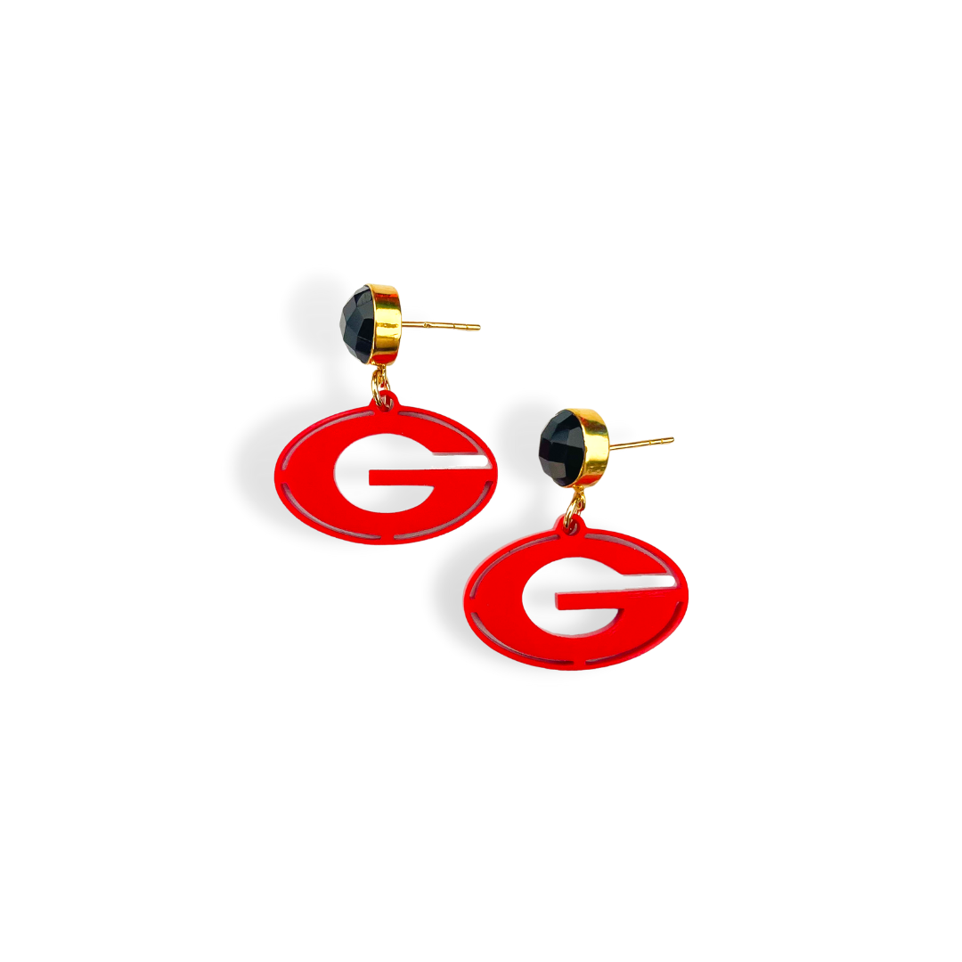 Red Mini Georgia Power G Earrings