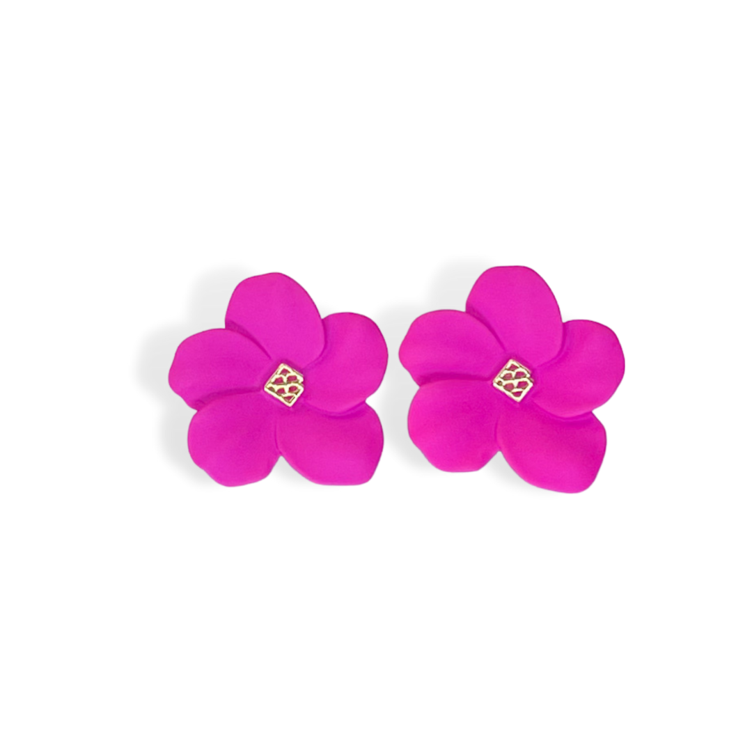 Pink Flower Stud with Logo