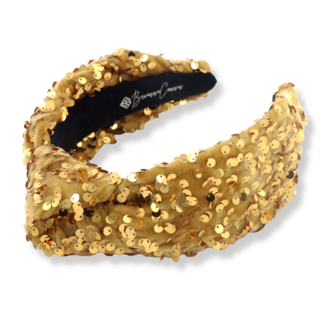 Gold Sequin Knotted Headband