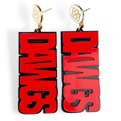 Red and Black DAWGS Earrings