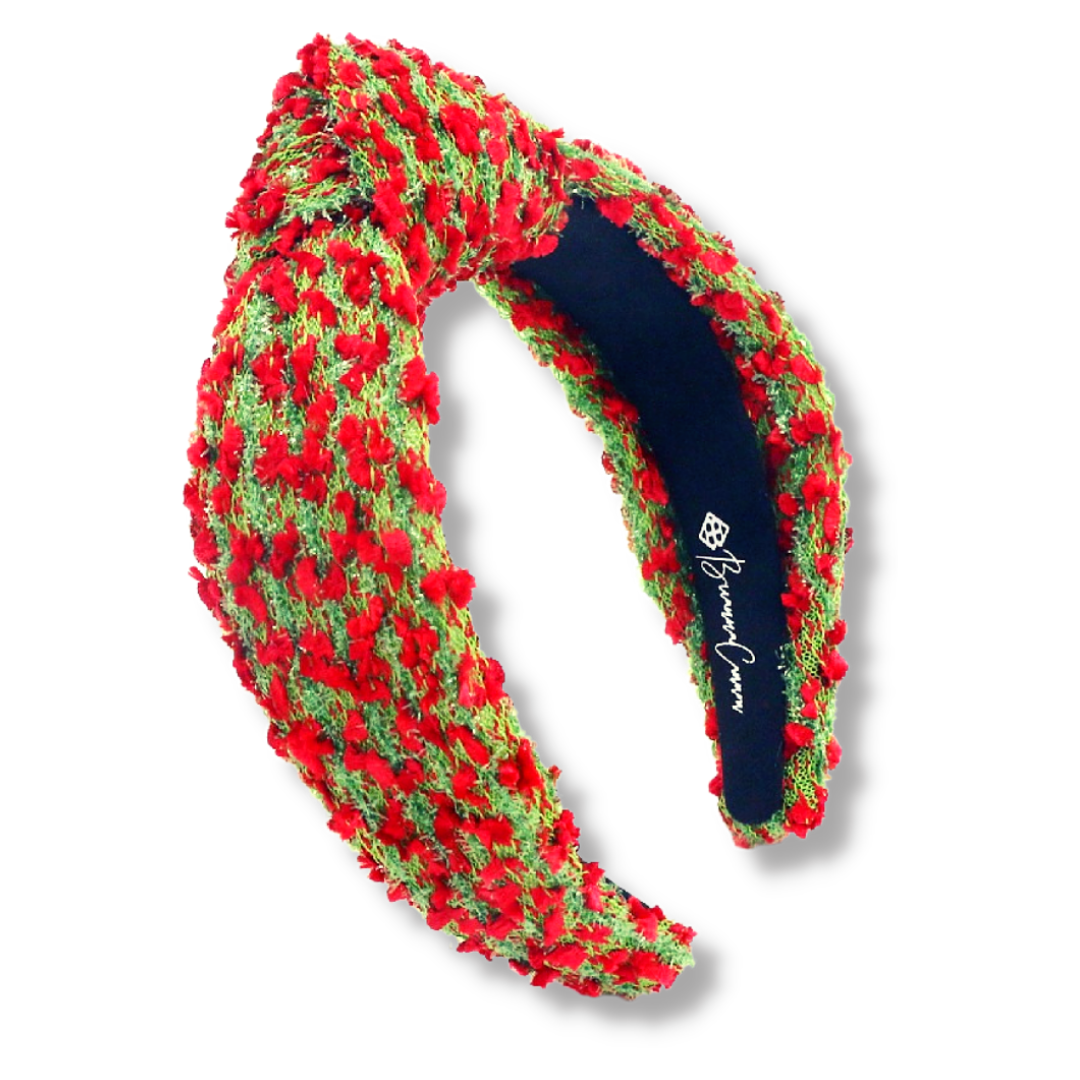 Green and Red Textured Woven Headband