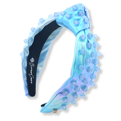 Iridescent Blue Headband with Beads