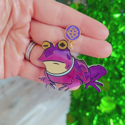 Limited Edition: Purple Holographic Hypnotoad Earrings