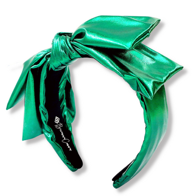 Green Metallic Side Bow Headband