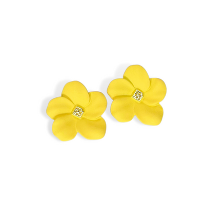 Yellow Flower Stud with Logo