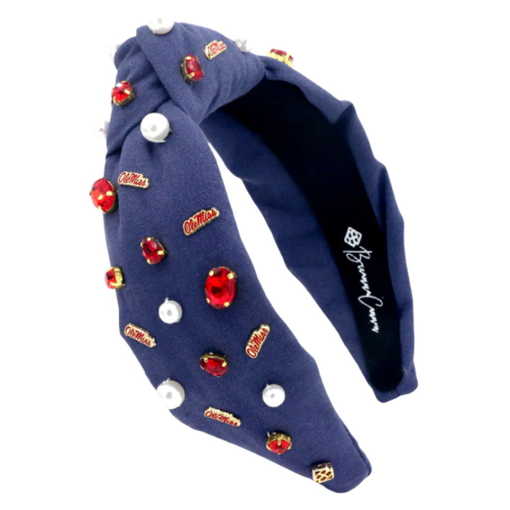 Brianna Cannon Navy Blue Ole Miss Embellished Headband Brianna Cannon Ole Miss Headband main image 2