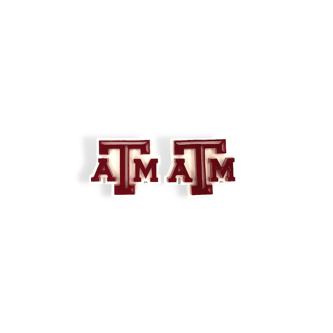 Maroon Texas A&M Logo Studs