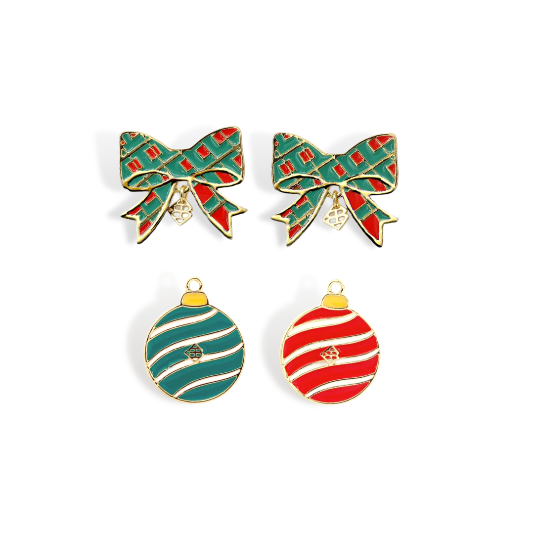 Ornament and Bow Stud Set