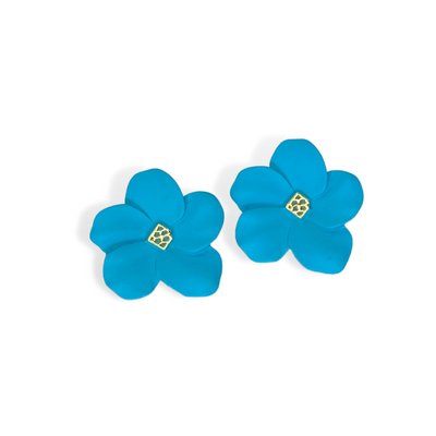 Blue Flower Stud with Logo