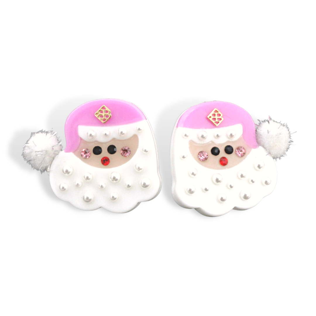 Christmas 2022 Pink Santa Earrings