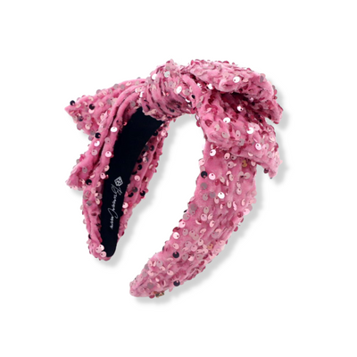 Child Size Pink Sequin Side Bow Headband