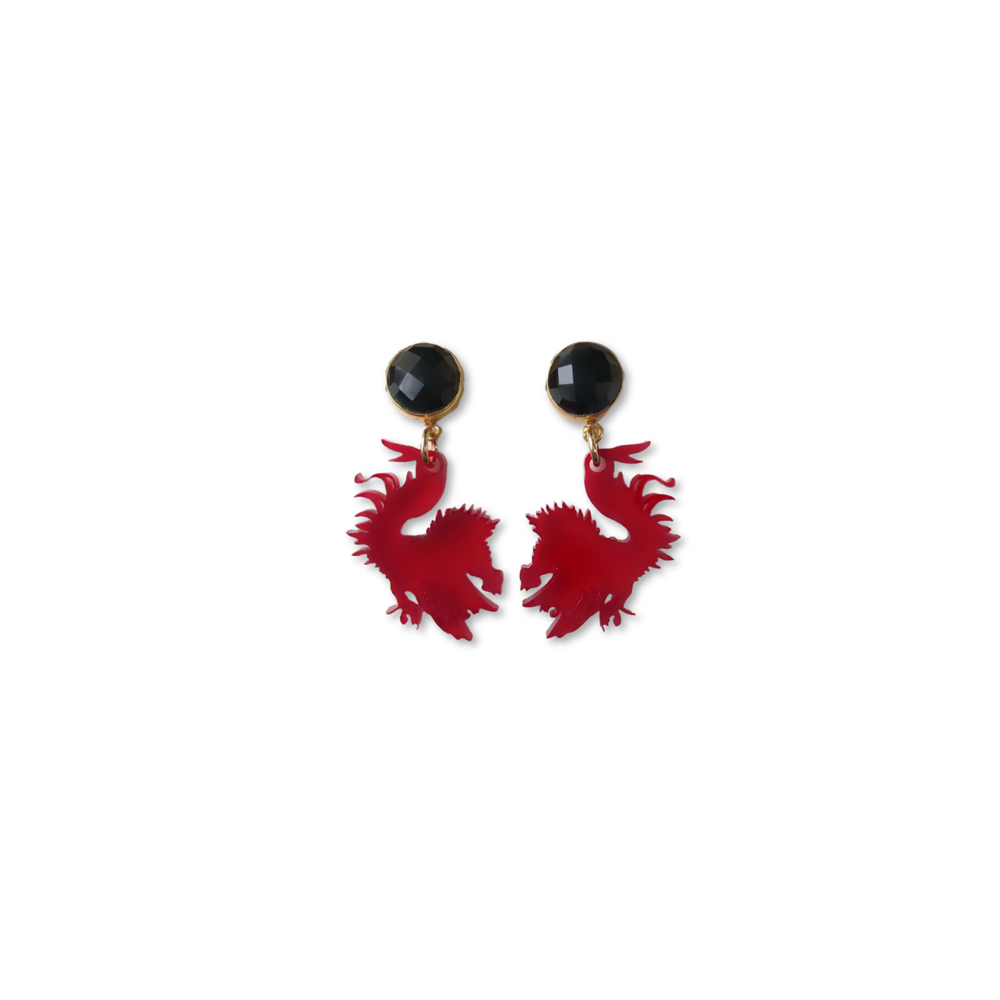 Mini South Carolina Garnet Acrylic Gamecock Earrings
