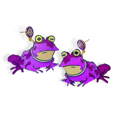 Limited Edition: Purple Holographic Hypnotoad Earrings